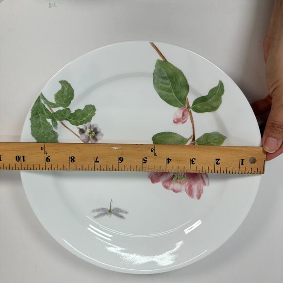 Corelle Camellia Dinner Plates 10 1/4" Dragonfly Flower Ladybug Set of 4 - Picture 7 of 8